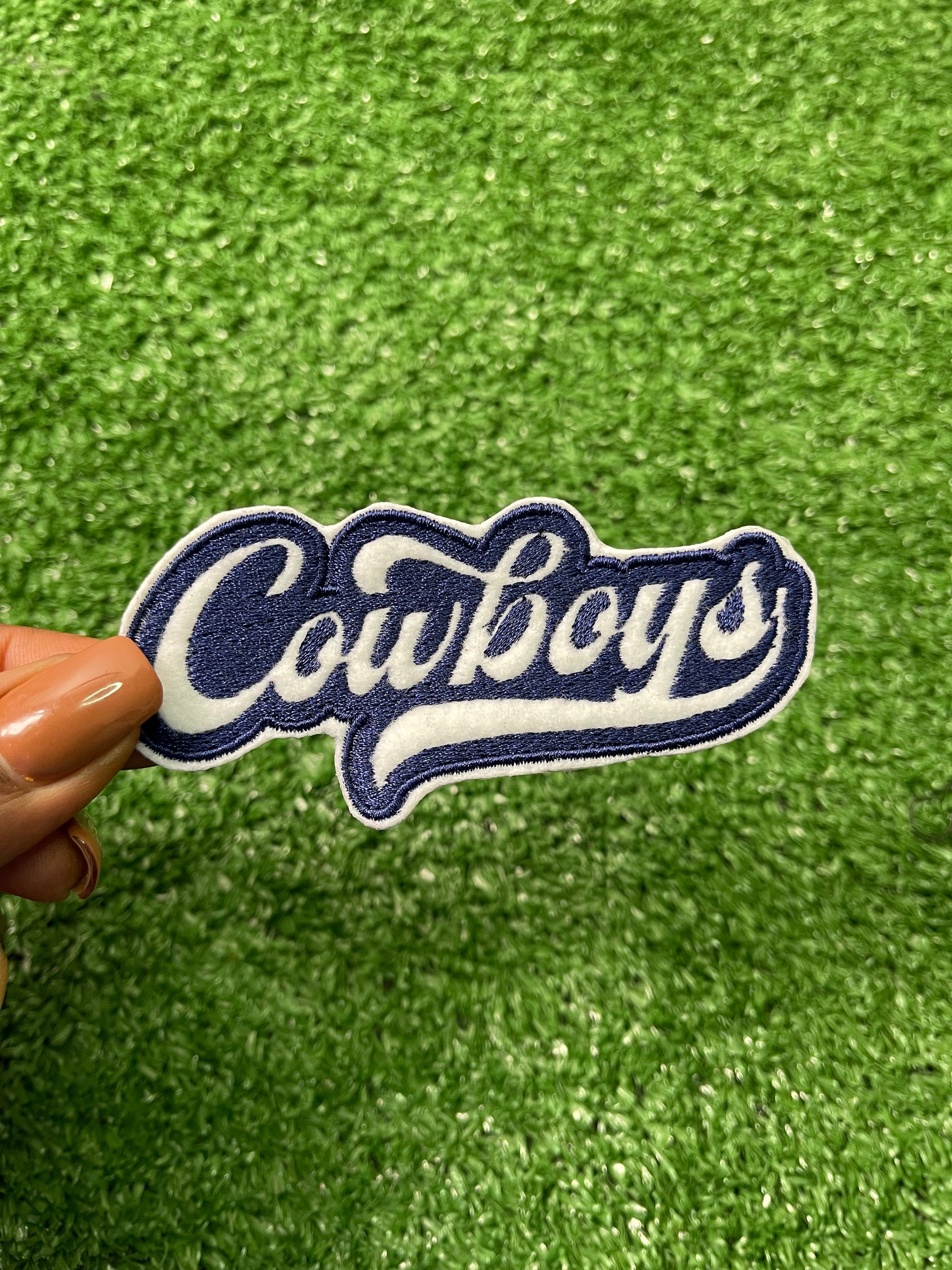 A set of Dallas Cowboys patches featuring the iconic star logo and the word cowboys. Perfect for customizing and showing off your Cowboys pride on jackets, trucker hats, or bags.