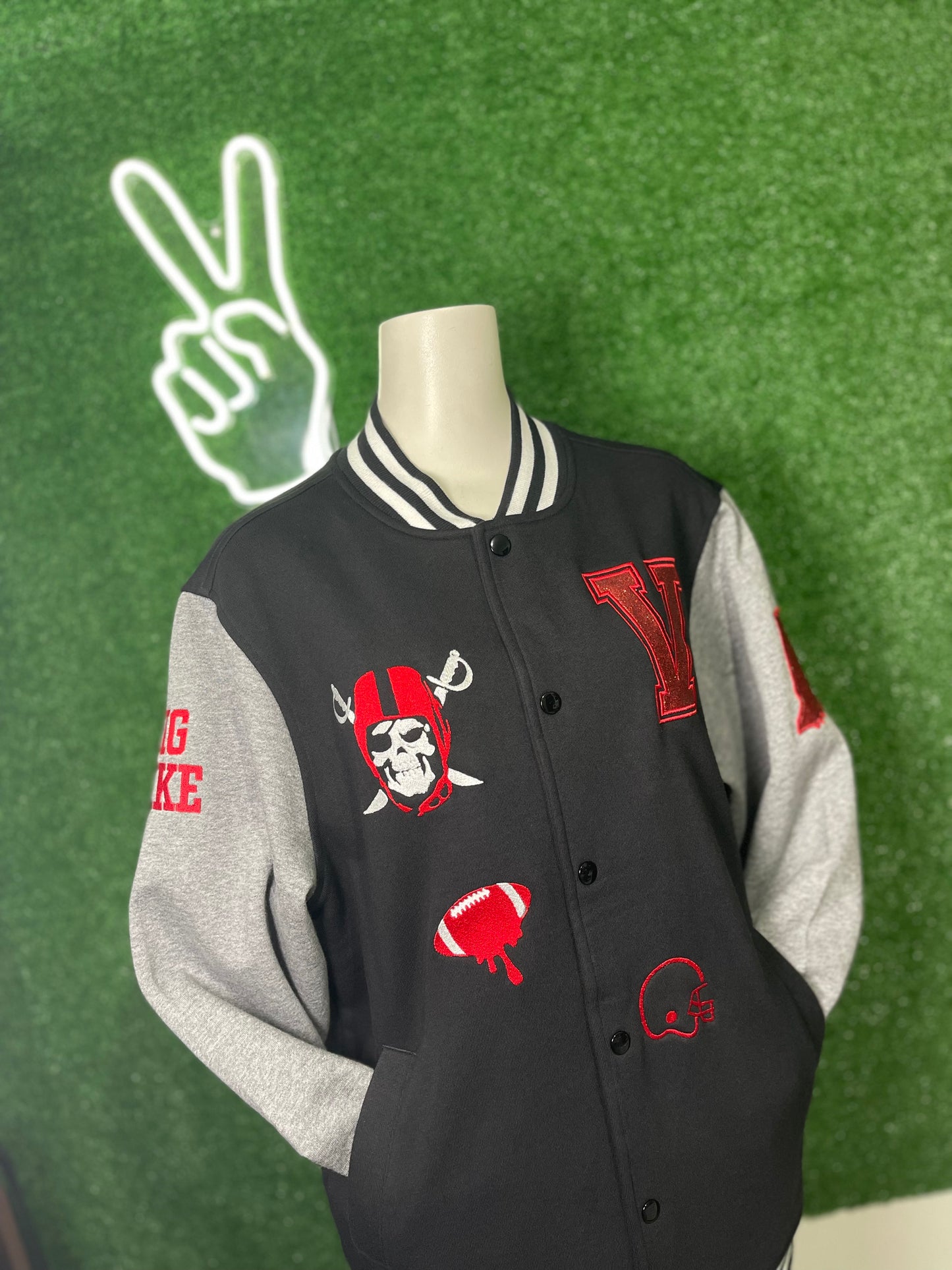 Custom Embroidered Fleece Letterman Jacket