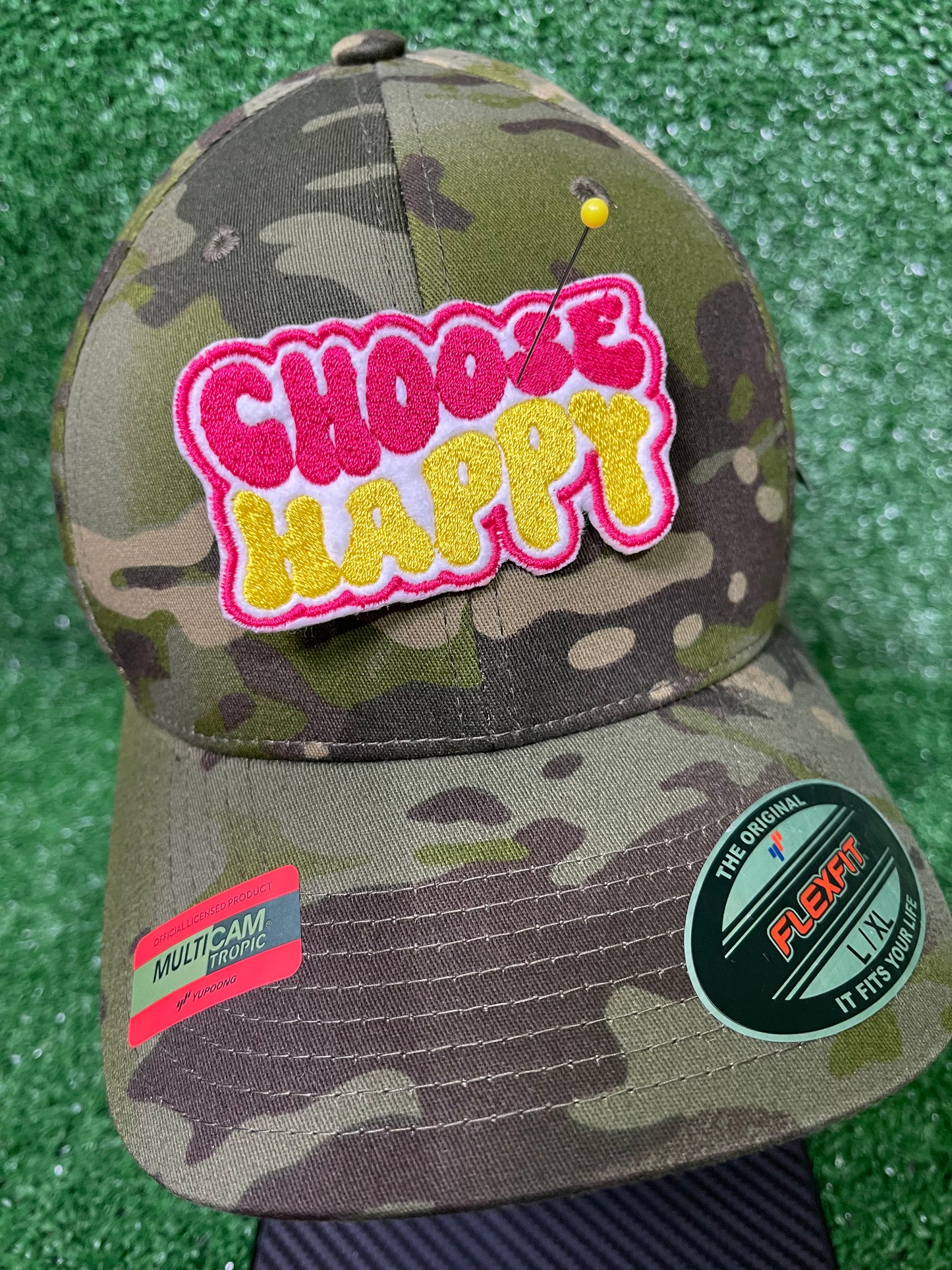 Choose Happy Iron-on Patch