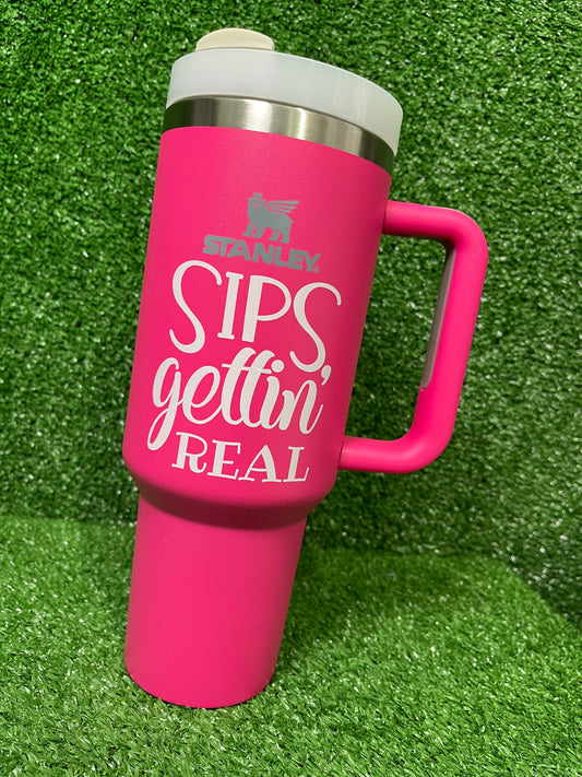 Sips Gettin' Real - Stanley Cup Decal