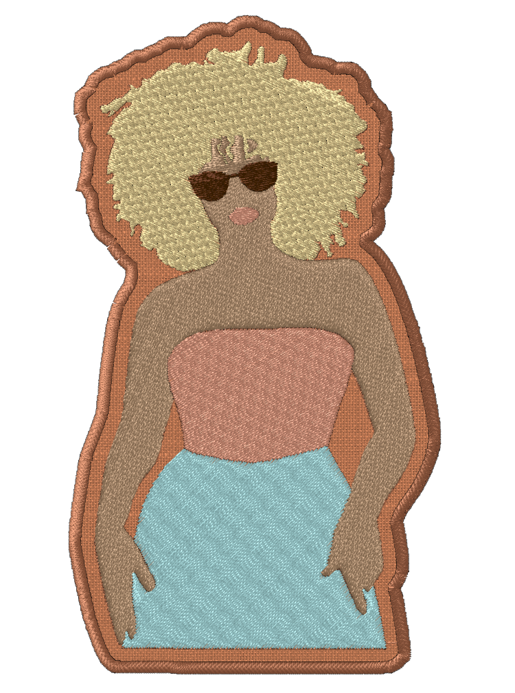 Natural Blonde Embroidered Iron-on Patch