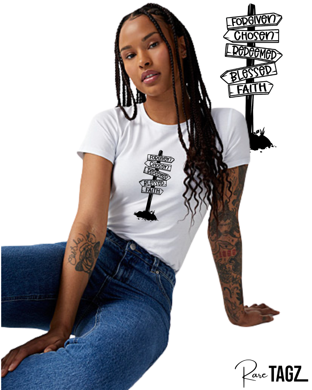 Forgiven, Chosen, Redeemed, Blessed, Faith Tee