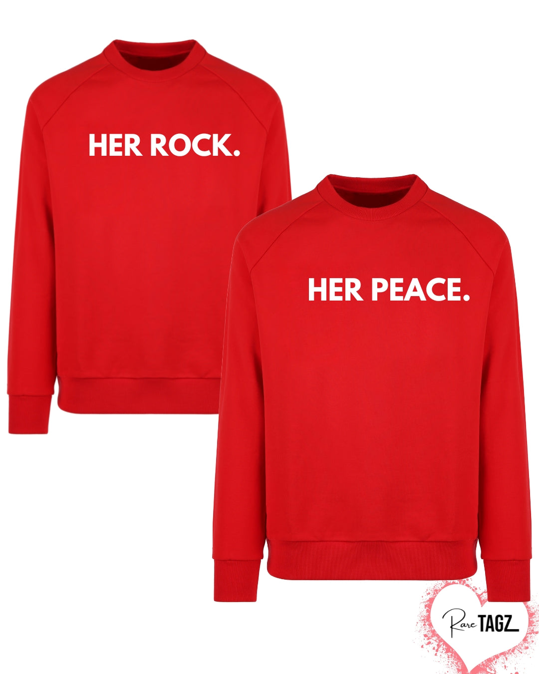 Her Rock & His Peace Couple Sweatshirts
