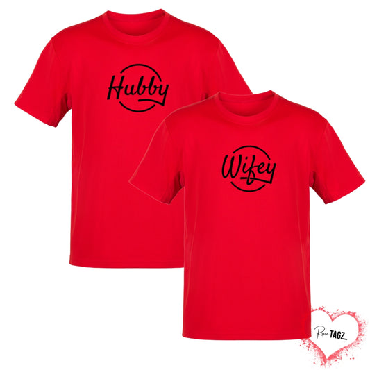 Hubby & Wifey Couples Tees
