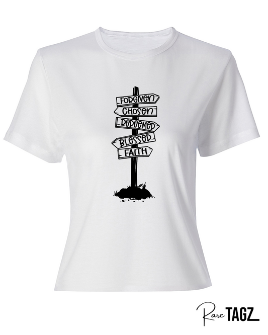 Forgiven, Chosen, Redeemed, Blessed, Faith Tee