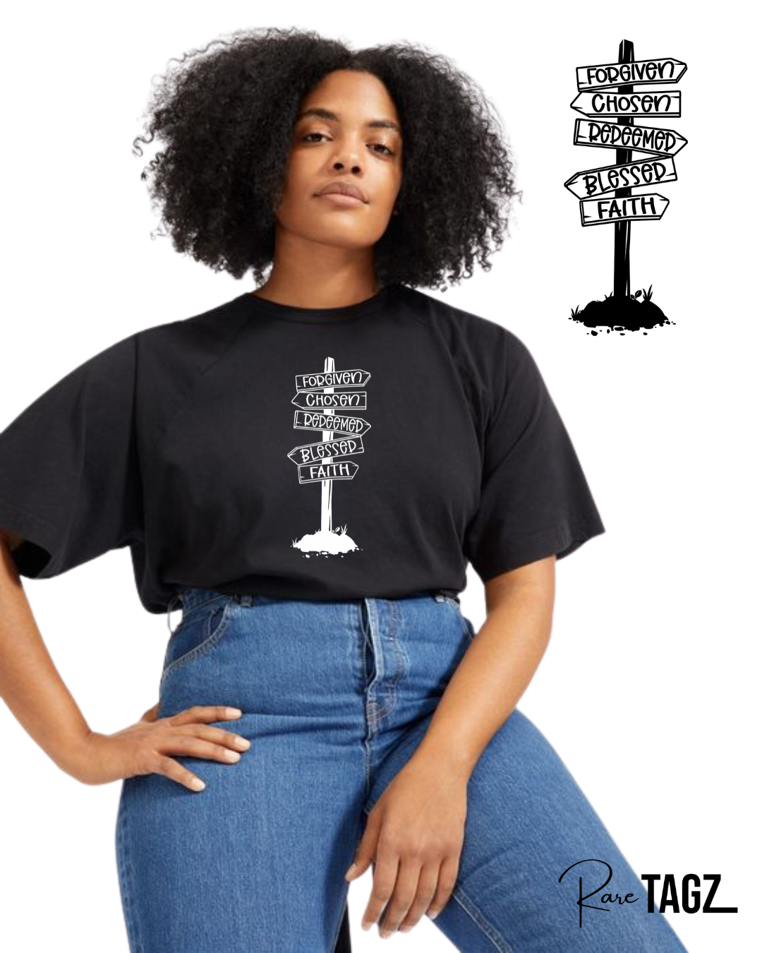 Forgiven, Chosen, Redeemed, Blessed, Faith Tee