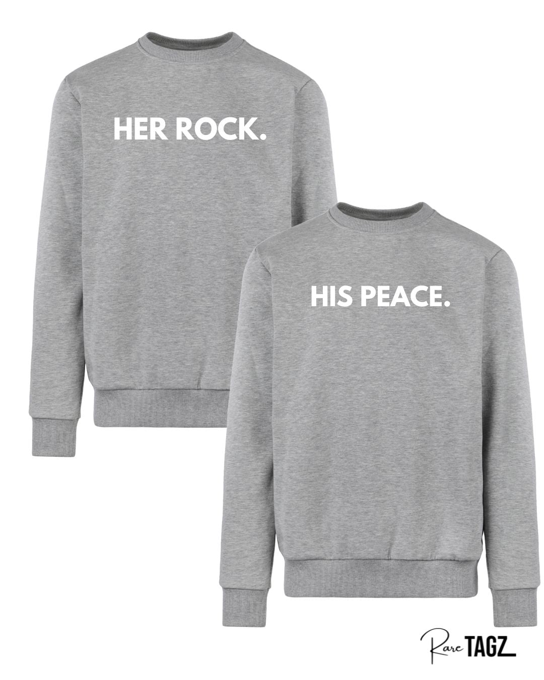 Her Rock & His Peace Couple Sweatshirts