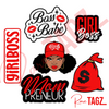 Girl Boss Embroidered Iron-on Patch Bundle Set