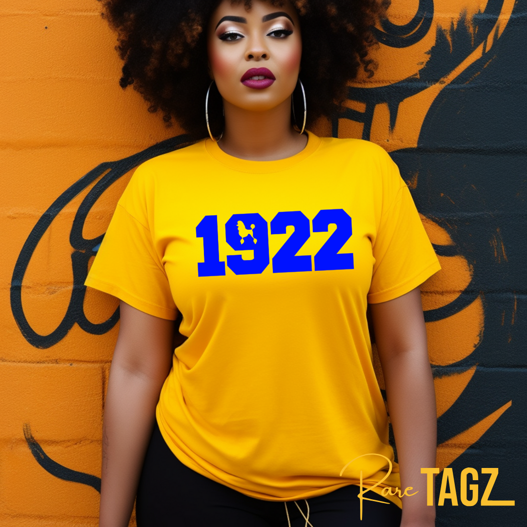 A stylish shirt celebrating Sigma Rho Sorority's founding year of 1922. The bold '1922' design showcases pride and heritage, making it a perfect choice for members and supporters.