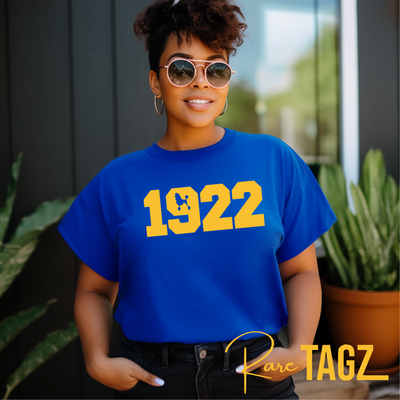 A stylish shirt celebrating Sigma Rho Sorority's founding year of 1922. The bold '1922' design showcases pride and heritage, making it a perfect choice for members and supporters.