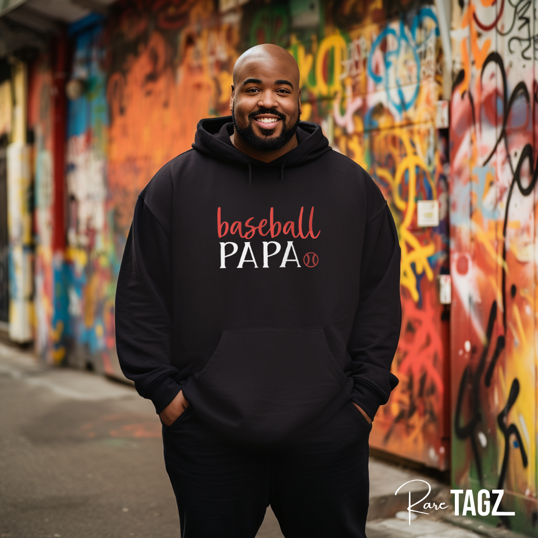 Baseball Papa Embroidered Hoodie