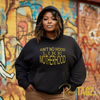 Custom hoodie with the phrase 'Ain't No Hood Like Motherhood' printed on the front. The design features bold, eye-catching typography, celebrating the unique and rewarding experience of motherhood. Perfect for moms who want to express their pride and love for their role in a stylish and comfortable way.