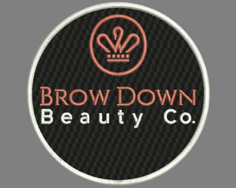 Custom Embroidered Iron-On Patch - Brow Down Beauty Co