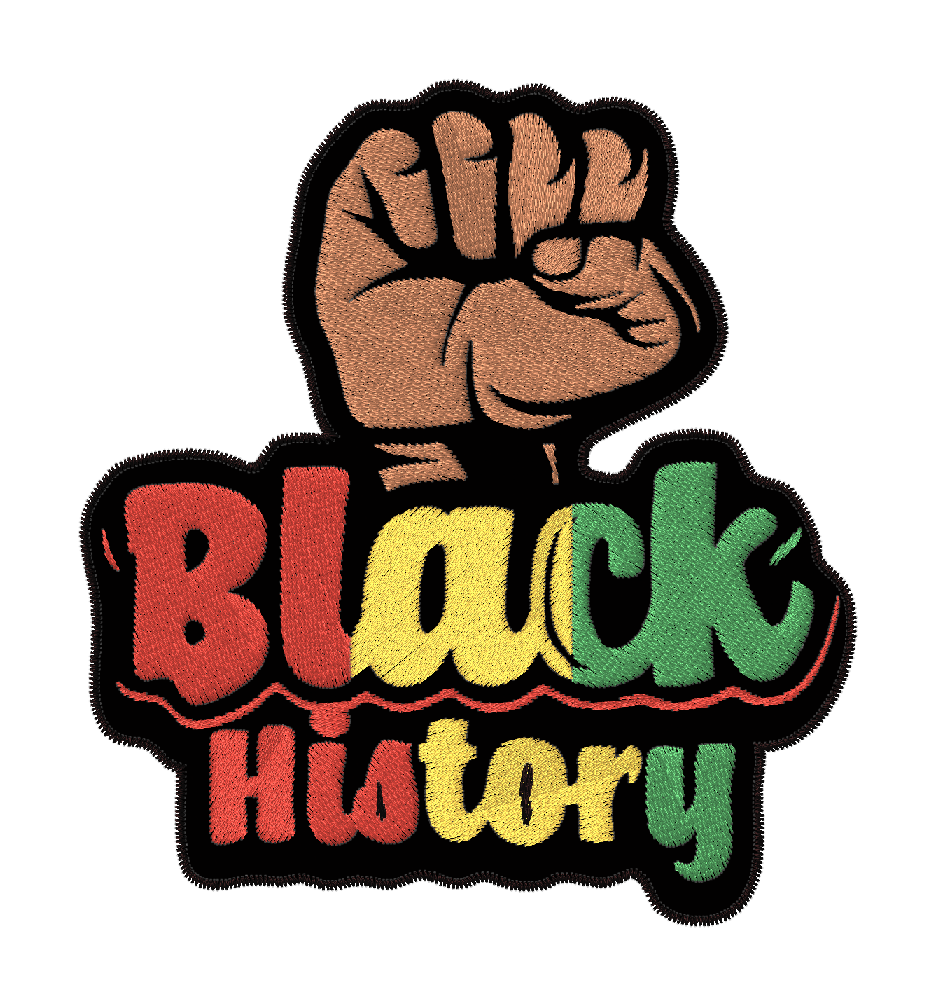 Black History Fist Embroidered Iron-on Patch