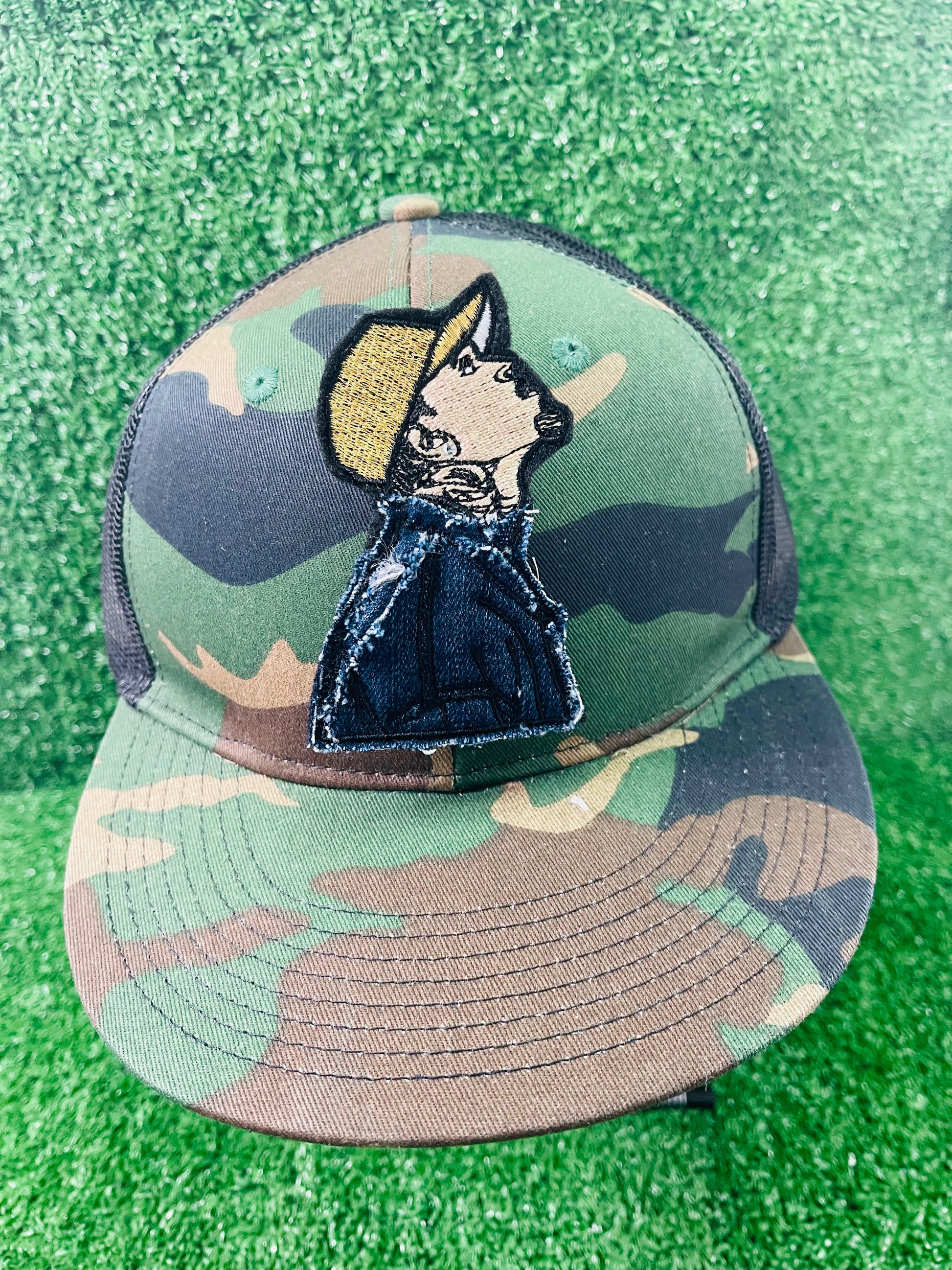 Custom embroidered iron-on Chris Brown patch featuring detailed stitching and denim accents designed as a limited edition tour inspired collectible.