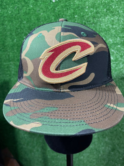 A close-up of a Cleveland Cavaliers patch featuring the teams letter C. Perfect for add a bold, sporty touch to jackets, trucker hats, or bags.