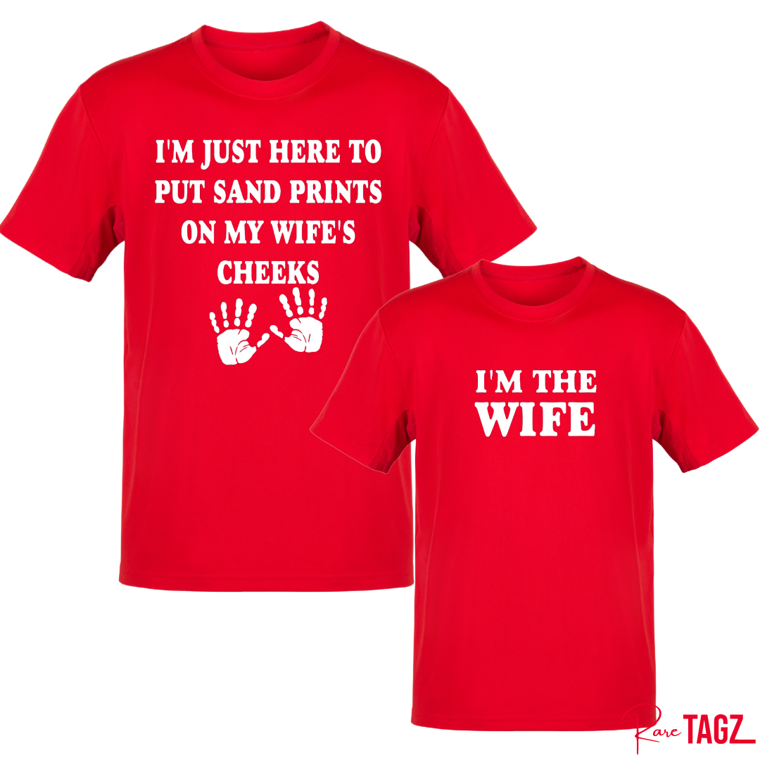 Sand Prints and I'm the Wife Couple Tees