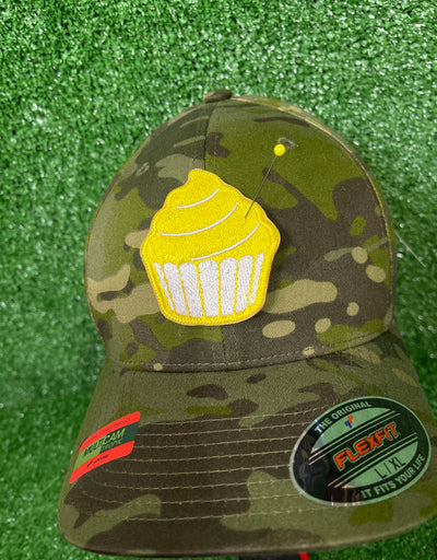 Embroidered iron on patch featuring a colorful cupcake design, perfect for personalizing jackets, bags, or accessories for baking enthusiasts and sweet treat lovers.