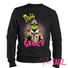 Customizable sweatshirt featuring a playful 'Daddy Grinch' design. The sweatshirt can be personalized with the names of children, making it a unique and festive piece. Perfect for dads looking to celebrate the holiday season with a touch of fun and personalization.