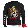 Customizable sweatshirt featuring a playful 'Daddy Grinch' design. The sweatshirt can be personalized with the names of children, making it a unique and festive piece. Perfect for dads looking to celebrate the holiday season with a touch of fun and personalization.