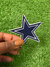 A set of Dallas Cowboys patches featuring the iconic star logo and the word cowboys. Perfect for customizing and showing off your Cowboys pride on jackets, trucker hats, or bags.