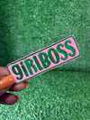 Embroidered iron-on patch that reads GIRLBOSS in bold, stylish green letters, perfect for adding an empowering touch to jackets, bags, or trucker hats.