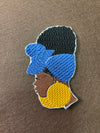 Natural Hair & Earrings Embroidered Iron-on Patch