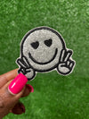 Smiley Face Glitter Iron-on Patch
