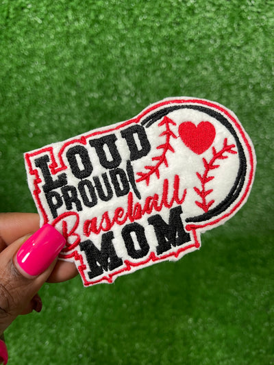 Loud Proud Baseball Mom Iron-on Patch