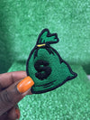 Money Bag Embroidered Iron-on Patch