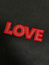Love Glitter Embroidered Iron-on Patch
