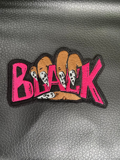 Black Embroidered Iron-on Patch
