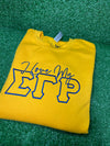 I Love My SGRho Embroidered Sweatshirt - This high-quality sweatshirt features a beautifully embroidered 'I Love My SGRho' design on the front. Made from a soft and durable blend of cotton and polyester, it offers a classic fit with a comfortable crew neck. Perfect for chilly days, casual outings, or chapter meetings, this stylish sweatshirt showcases your Sigma Gamma Rho pride with elegance.