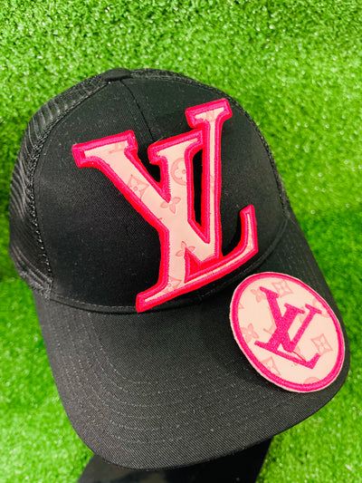 Elegant round applique patch featuring a stylish LV design, perfect for adding a touch of luxury to jackets, bags, hats, and more. Sophisticated patch shaped like the iconic LV letters, ideal for enhancing any garment or accessory with a luxurious, designer flair.