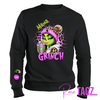 Customizable sweatshirt featuring a playful 'Mama Grinch' design. The sweatshirt can be personalized with the names of kids, making it a unique and festive piece. Perfect for moms looking to celebrate the holiday season with a touch of fun and personalization.