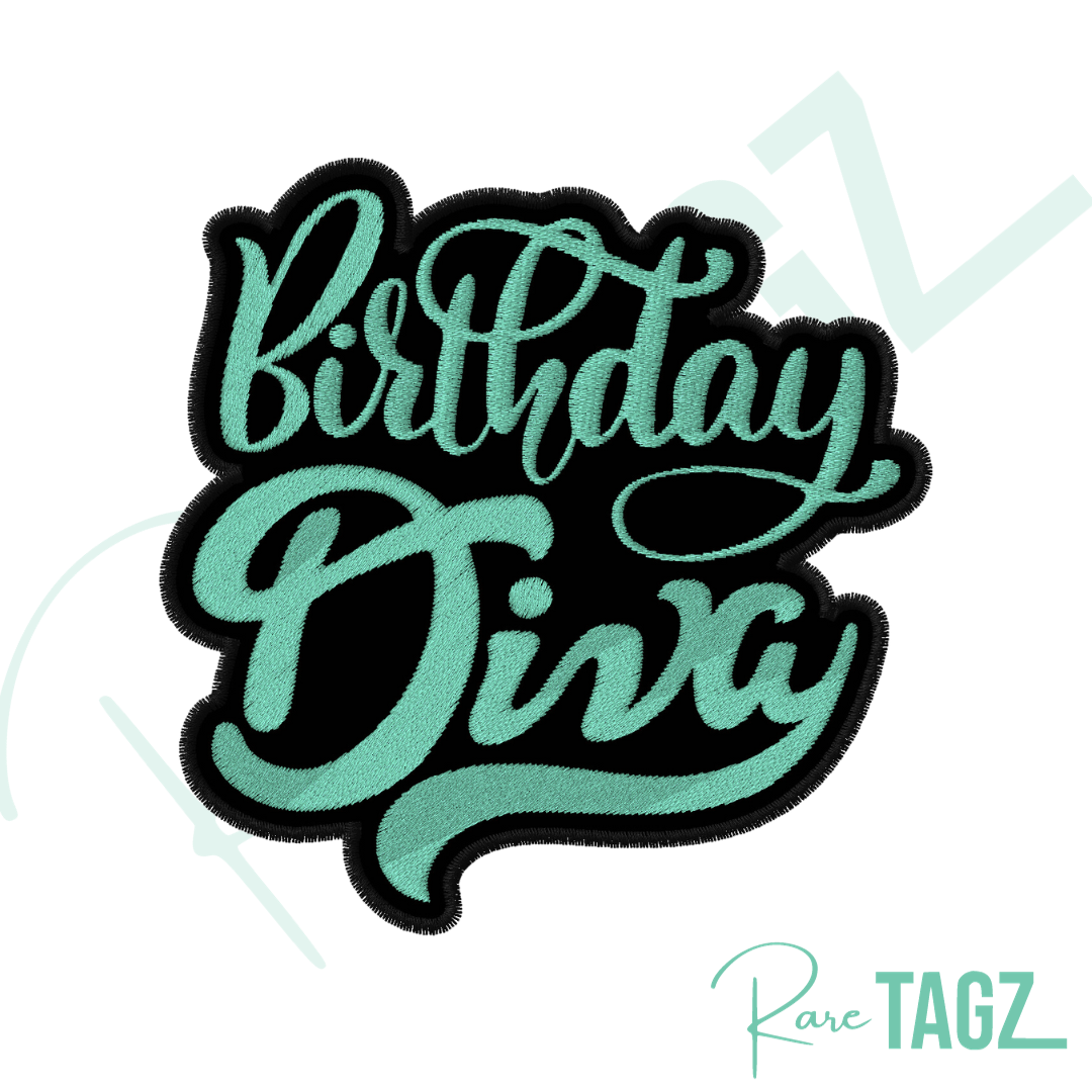Birthday Diva Embroidered Iron-on Patch