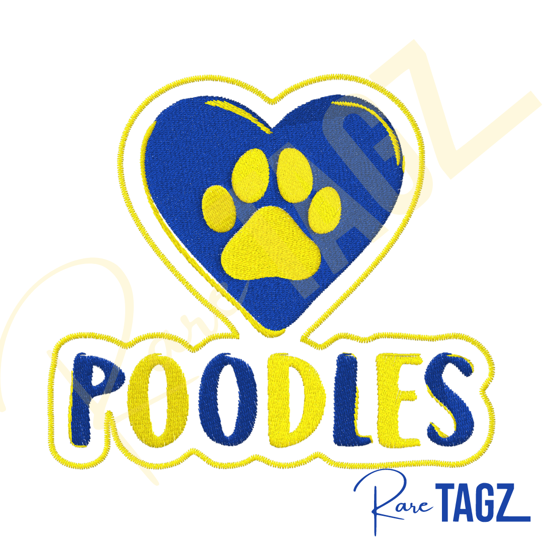 Poodles Embroidered Iron-on Patch