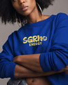 Embroidered hoodie and sweatshirt with ‘SGrho Energy’ text, representing Sigma Gamma Rho sorority pride. Cozy, stylish apparel for showing sorority spirit in blue and gold.