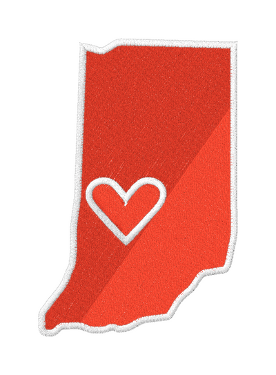 Indiana Love Embroidered Iron-on Patch
