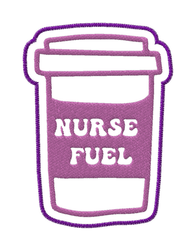 Nurse Fuel Drink Embroidered Iron-on Patch
