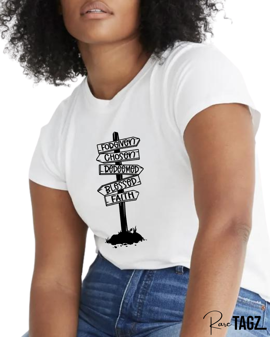 Forgiven, Chosen, Redeemed, Blessed, Faith Tee