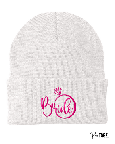 "Bride" Embroidery Knit Beanie